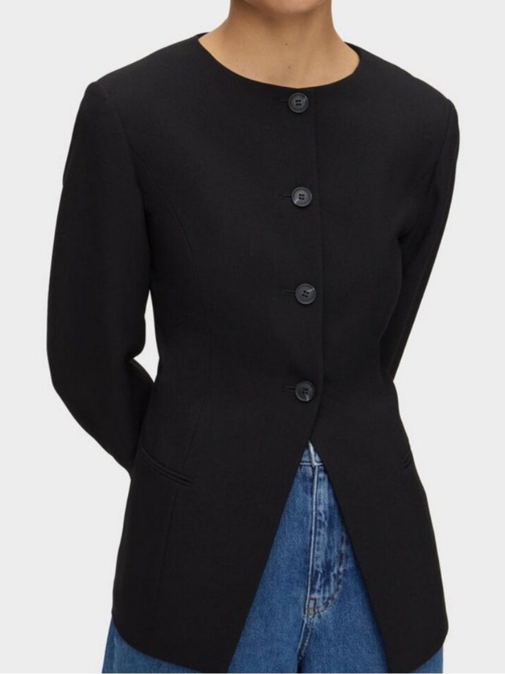 ALIGNE Daphne Waisted Blazer in Black - Picture 4 of 11
